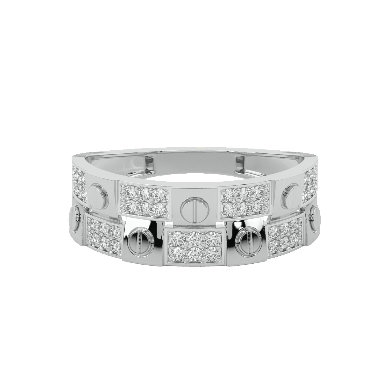 Chevron Round Diamond Ring For Men